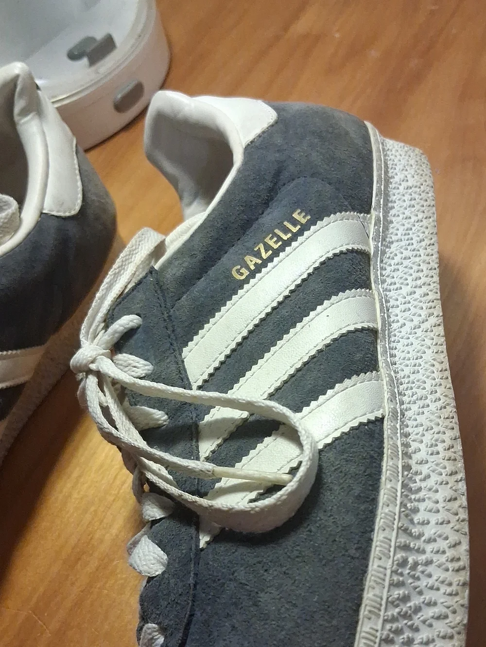 adidas Men's Suede Sneakers in Gray/blue and White Size 12